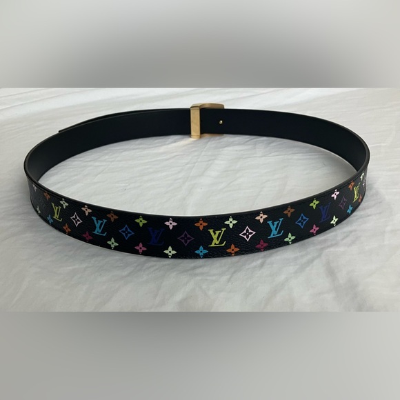 Authentic Louis Vuitton Black multicolor belt size 36 - Picture 3 of 5